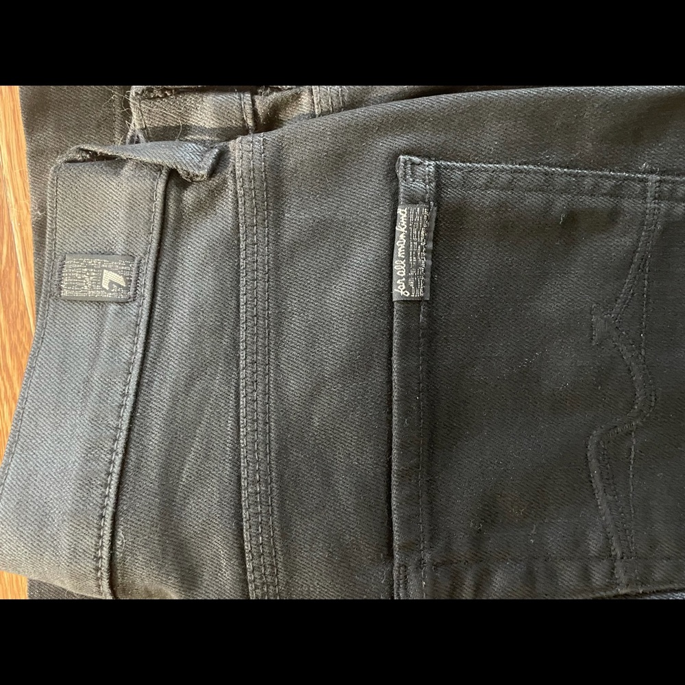 Dressy thick denim flare shiny jean. Vintage, classic.